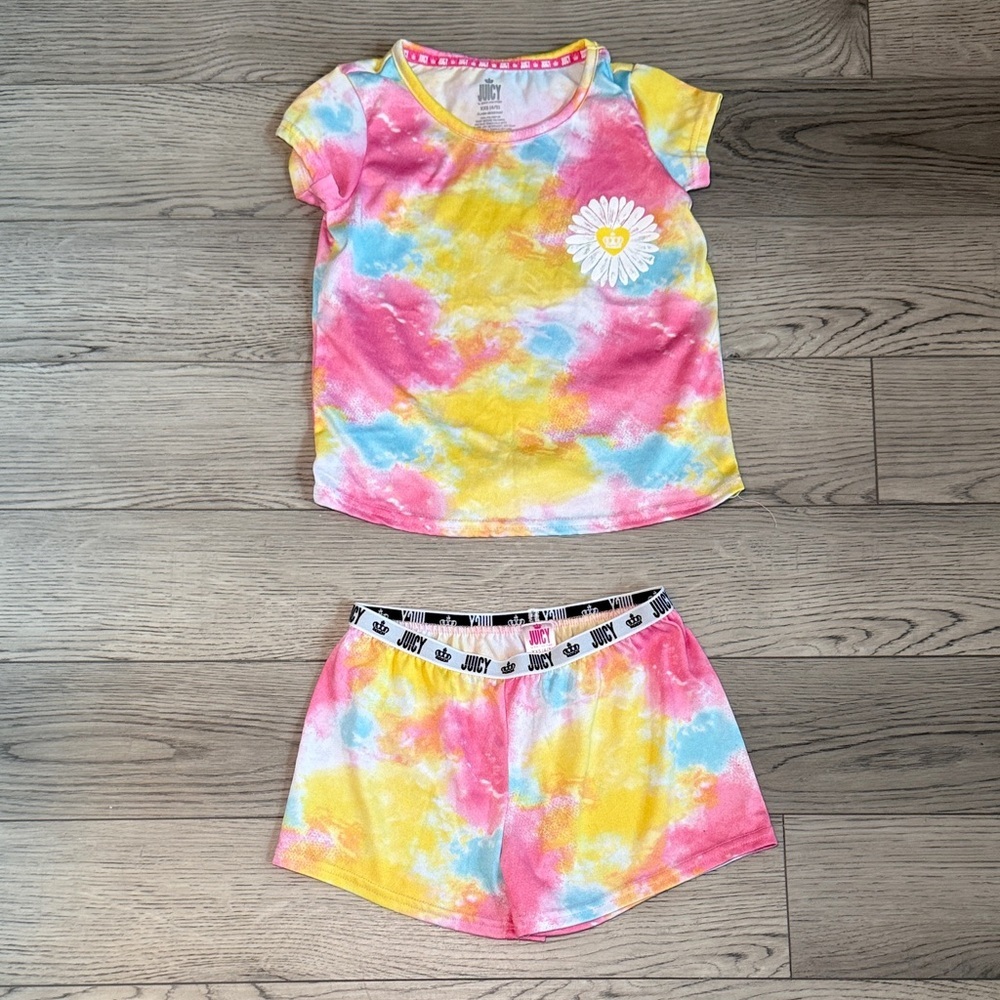 Juicy Couture Women's Pastel Tie-Dye Blast Lounge Shorts & Top Set XXS (4/5)